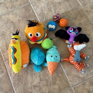 Colorful Assorted Dog Toys, Set of 10, LIKE NEW